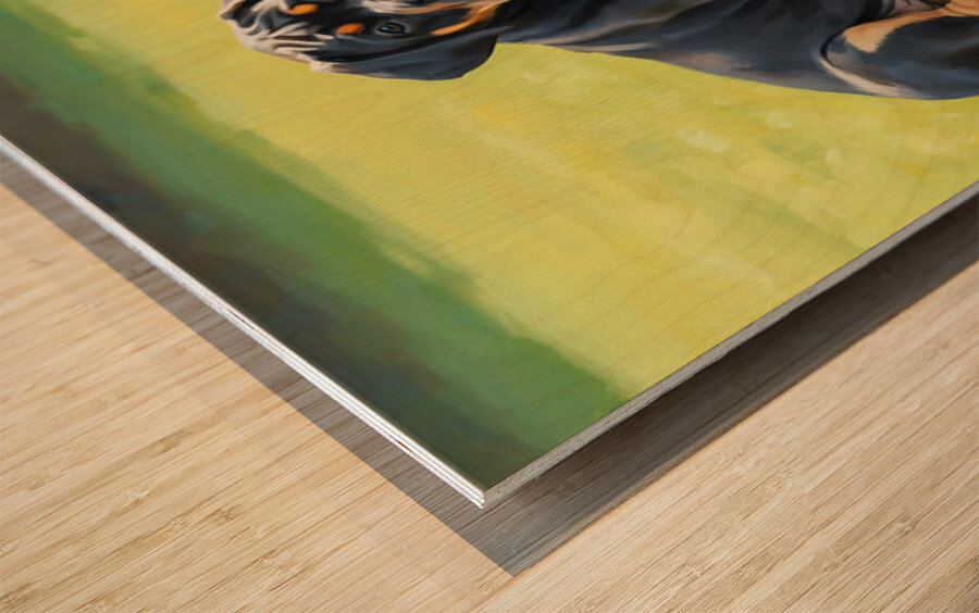 Content Cane Corso Puppy Rests After Big Adventure Wood print