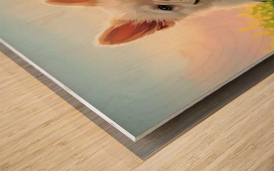 Tired French Bulldog Puppy Resting After Playing Wood print