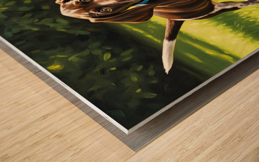 German Shorthaired Pointer Puppy Ready For Playtime Wood print