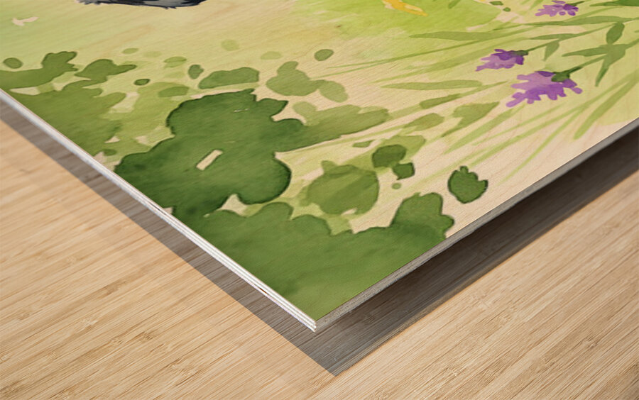 Hopeful Rottweiler Puppy Waits In Garden Wood print