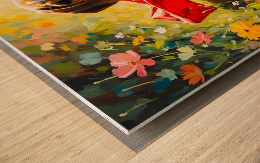 Beagle Puppy Discovers His Magic Cape Wood print