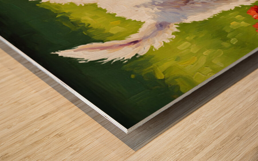 Poodle Puppy Discovers The Kiddie Pool Wood print