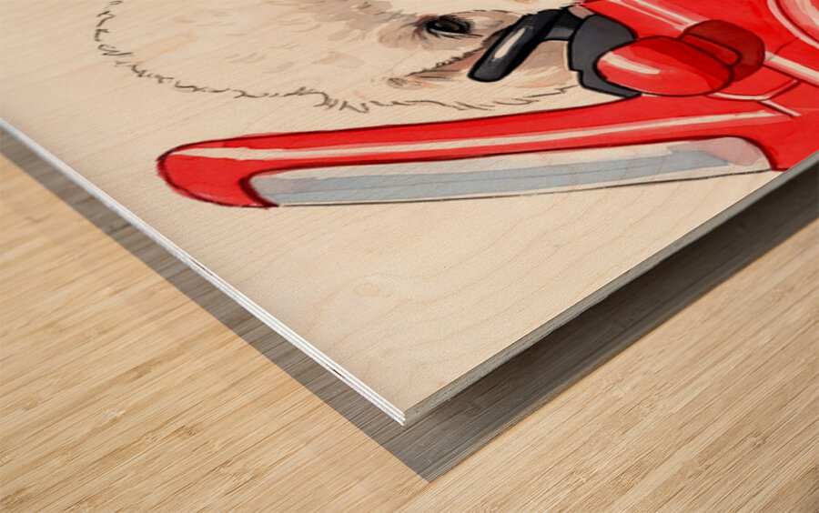 Sleepy Poodle Puppy Rests After Exciting Car Adventure Wood print