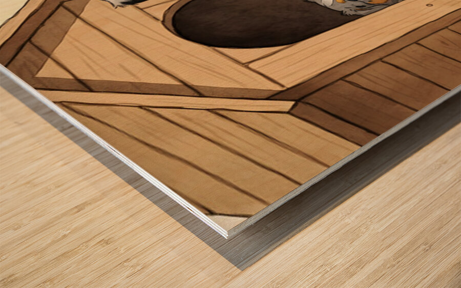 Happy Australian Shepherd Puppy Free From Crowded House Wood print