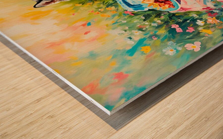 Husky Puppy Discovers Picnic Spread Wood print