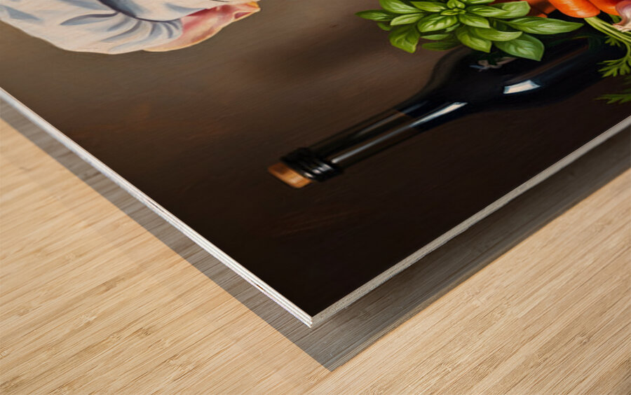 French Bulldog Puppy Chef Ready To Cook Wood print