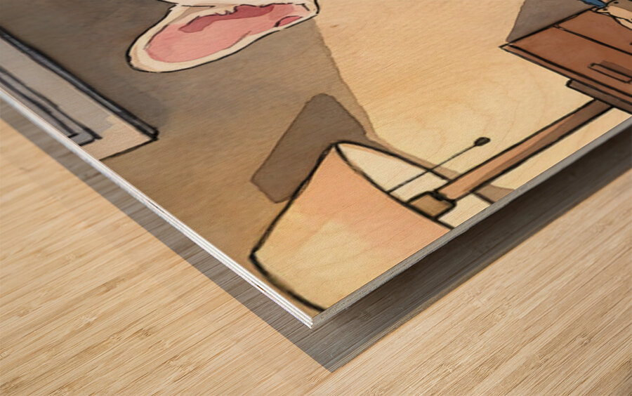 French Bulldog Puppy Getting Sleepy At Bedtime Wood print