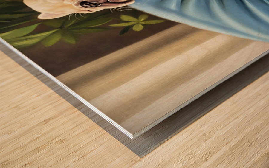 French Bulldog Puppy Sound Asleep Sitting Upright Wood print