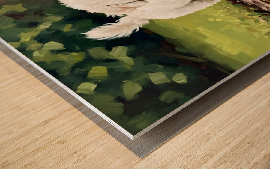 Bichon Frise Puppy Discovers Muddy Puddle Wood print