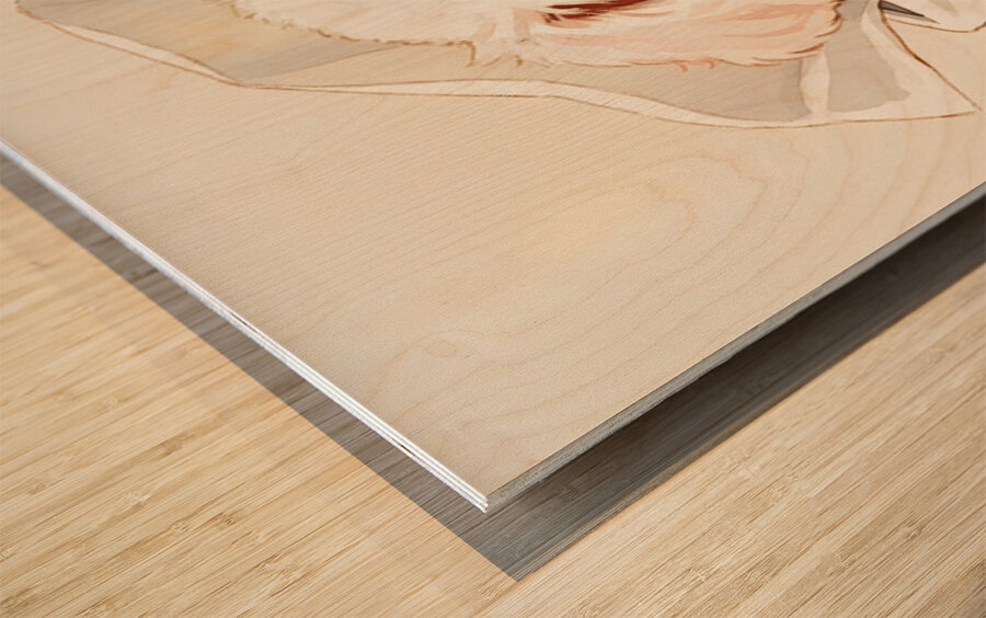 Brave Bichon Frise Puppy Escapes From Tissue Box Wood print