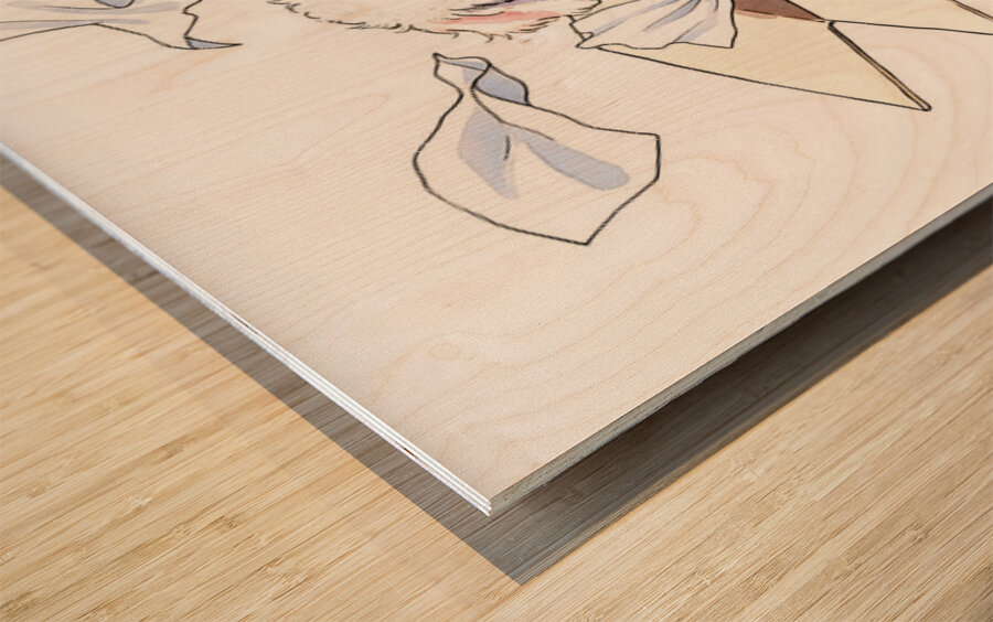 Bichon Frise Puppy Discovers Tissue Box Adventure Wood print