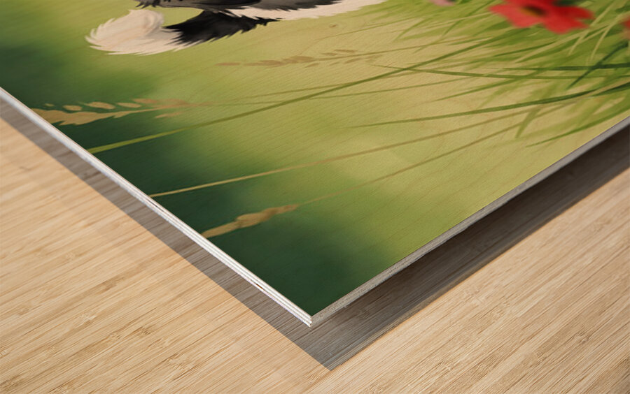 Shih Tzu Puppy Happy In Grass Wood print