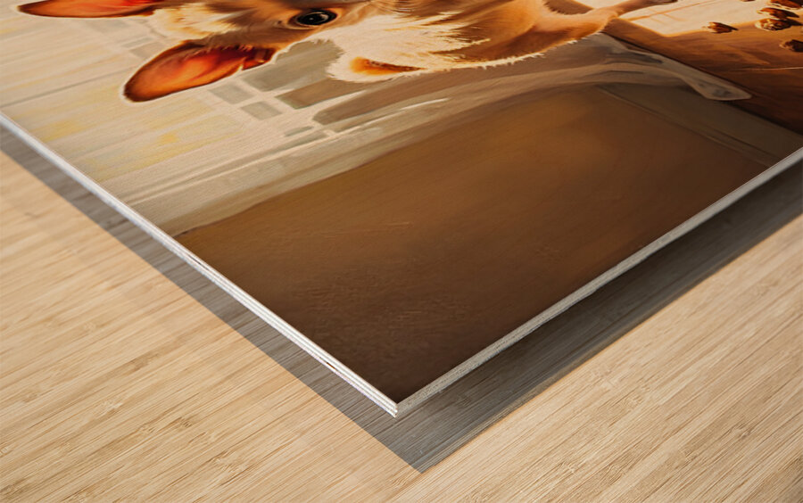 Guilty Chihuahua Puppy After Food Mess Wood print