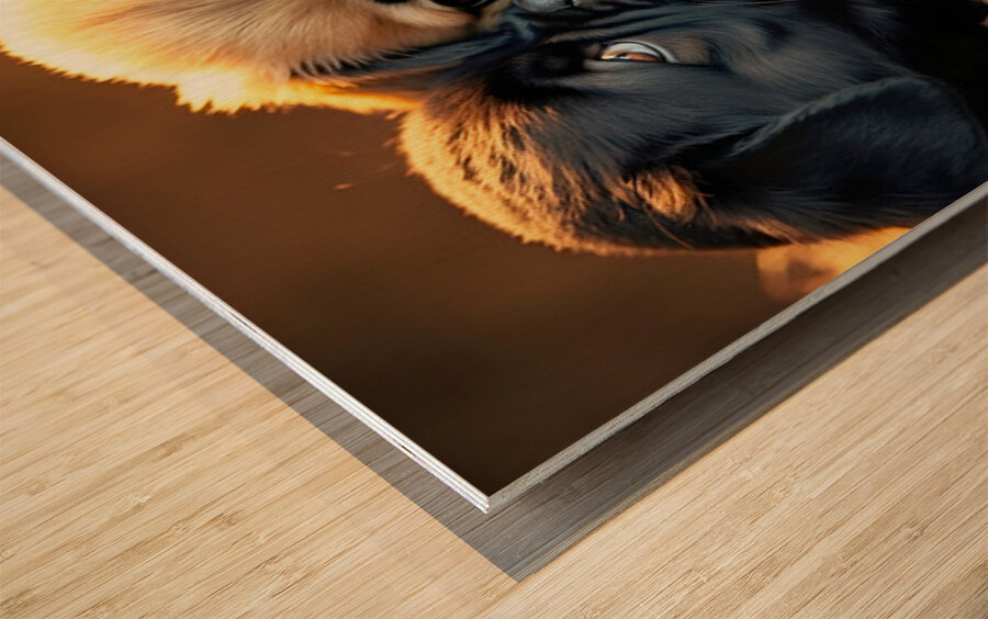 Pug Puppy Rests After Exciting Play Session Wood print