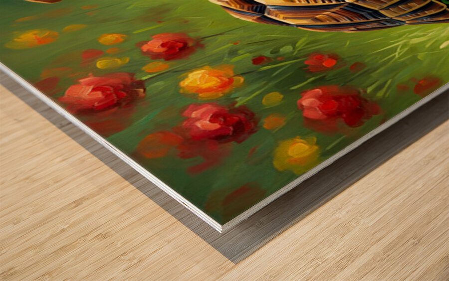 Beagle Puppy Rests With New Tortoise Friend Wood print