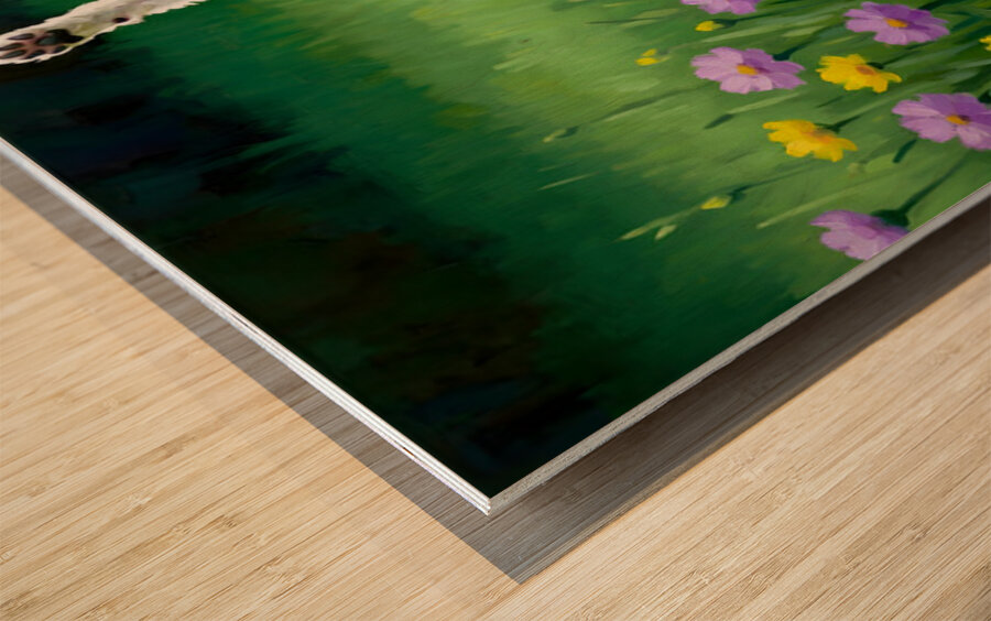 Excited Poodle Puppy Ready To Play Wood print