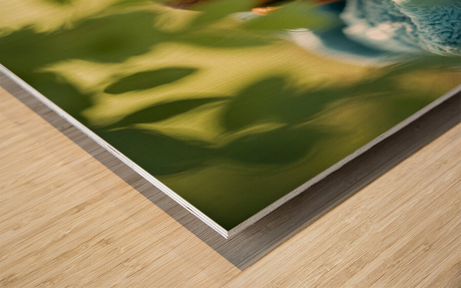 Peaceful Dachshund Puppy Sleeps In Basket Bed Wood print