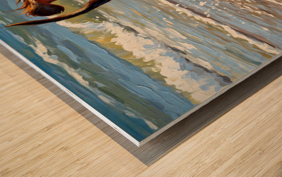 Dachshund Puppys Beach Adventure Begins With Cool Sunglasses Wood print