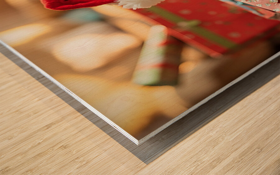 Cane Corso Puppys First Christmas Morning Discovery Wood print