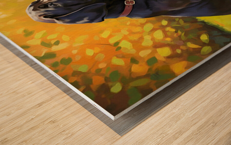 Cane Corso Puppy Meets New Friend In Garden Wood print