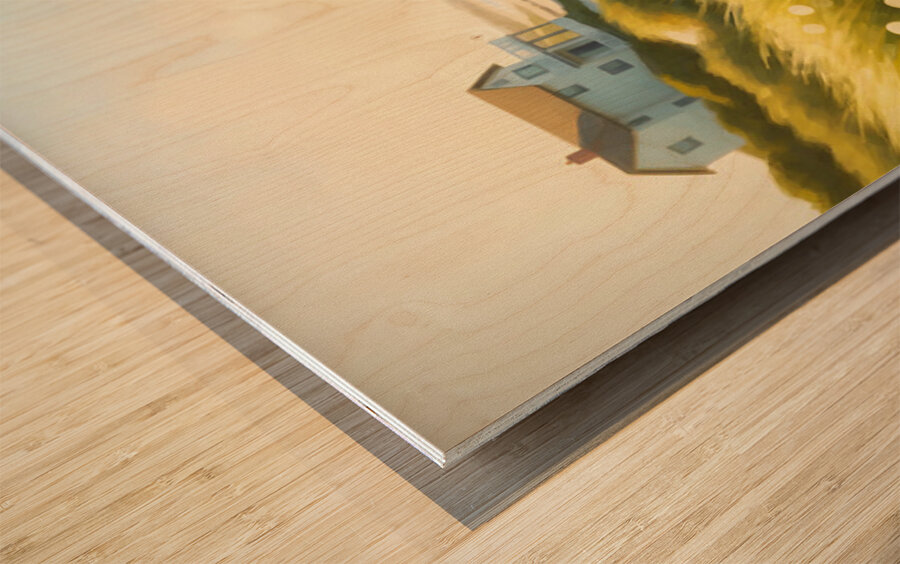 French Bulldog Puppy Wrapped In Beach Towel After Swimming Wood print