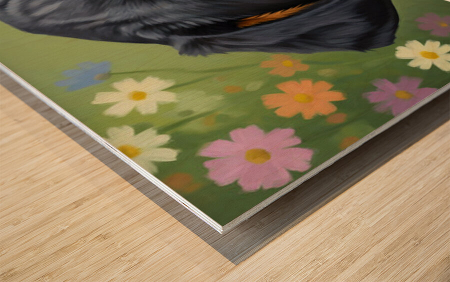 Sleepy Rottweiler Puppy Dreams Over Open Book Wood print