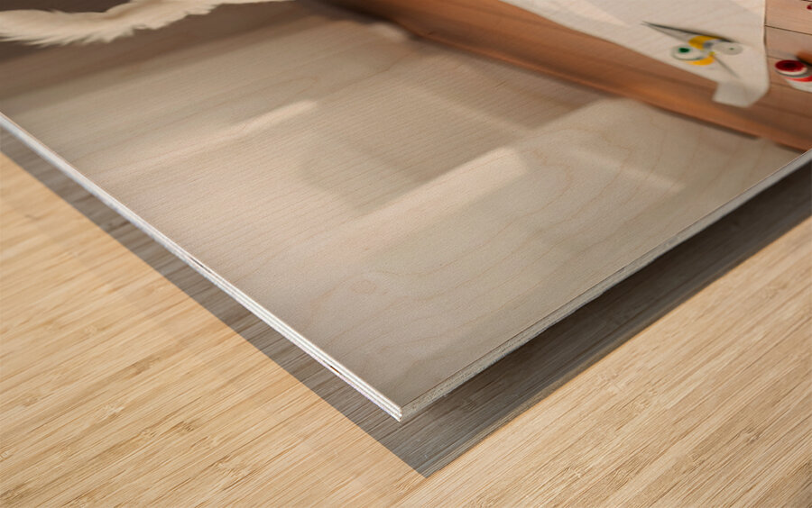 Proud Poodle Puppy With Finished Paw Print Masterpiece Wood print