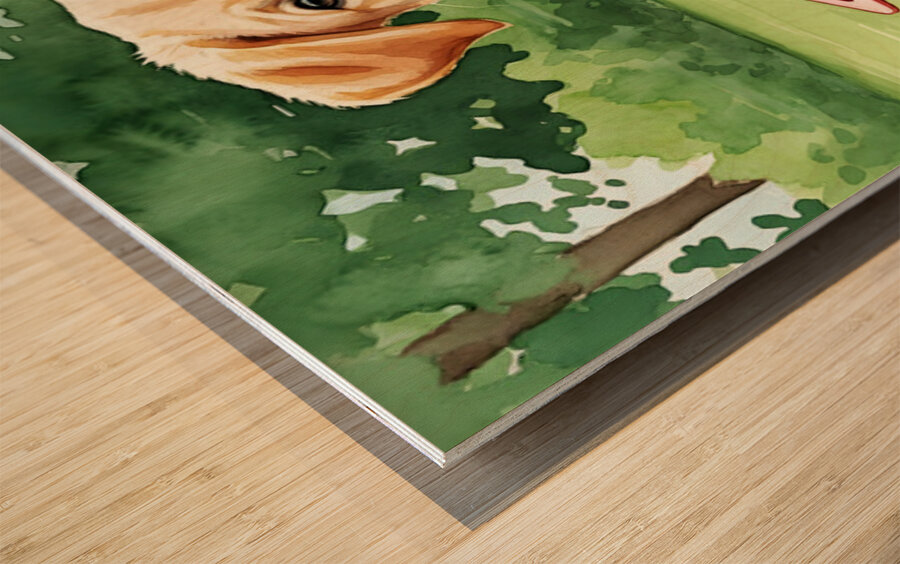 Puppys First Wagon Ride Adventure Wood print