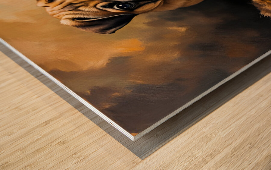 Pug Puppy Falls Asleep After Evening Entertainment Wood print