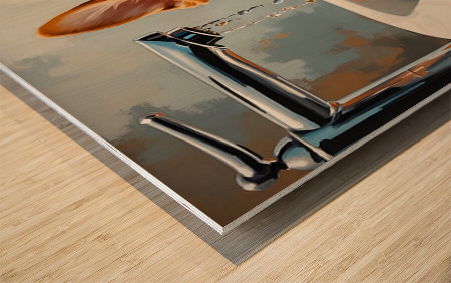 Nervous Corgi Puppy Waits In Bathroom Sink Wood print