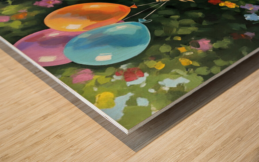 Shih Tzu Puppy Gets Ready For Birthday Party Wood print