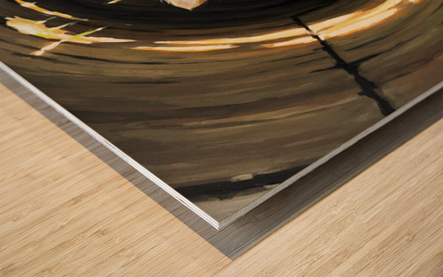 Happy Chihuahua Puppy Exits Log Adventure Wood print