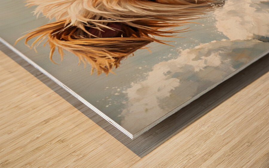 Surprised Yorkshire Terrier Puppy In Winter Garden Wood print