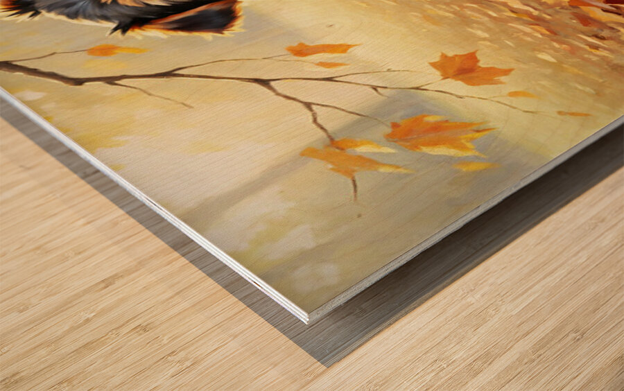 Yorkshire Terrier Puppy Spots Squirrel At Tree Base Wood print