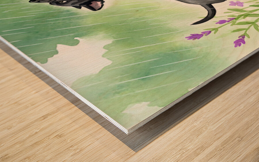 Cane Corso Puppy Discovers Rain In The Garden Wood print