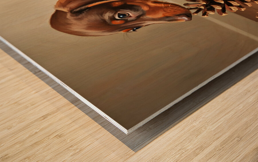 Happy Dachshund Puppy Relaxing With Natural Treasures Wood print