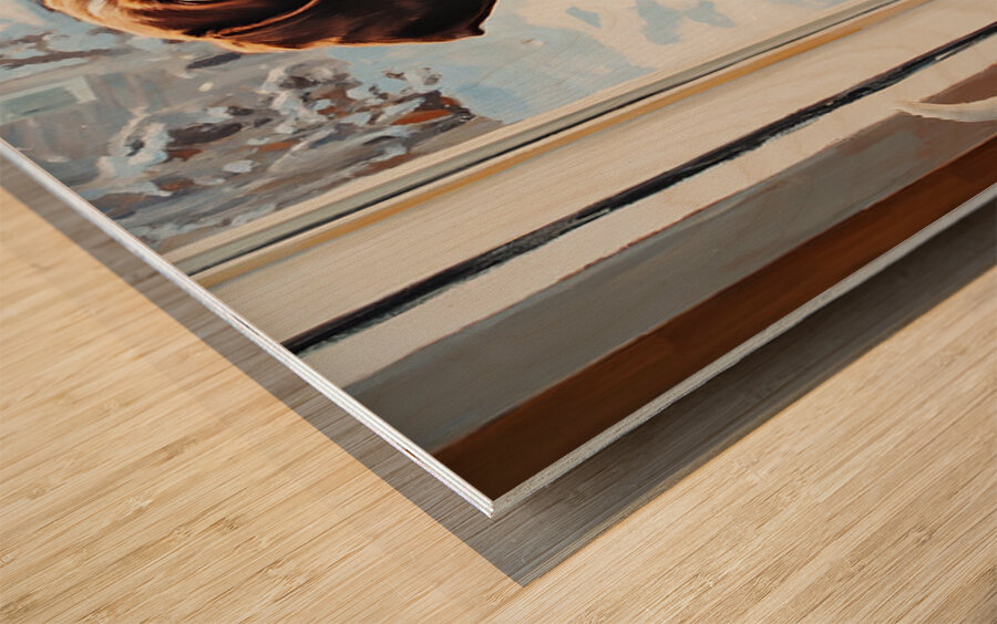 German Shorthaired Pointer Puppy Gets Winter Sweater Wood print