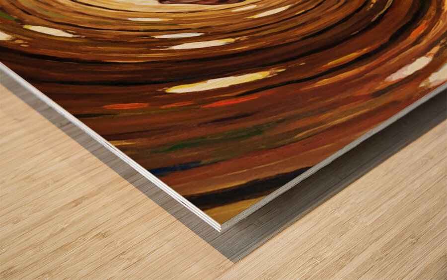 Victorious Puppy Emerges From Log Adventure Wood print