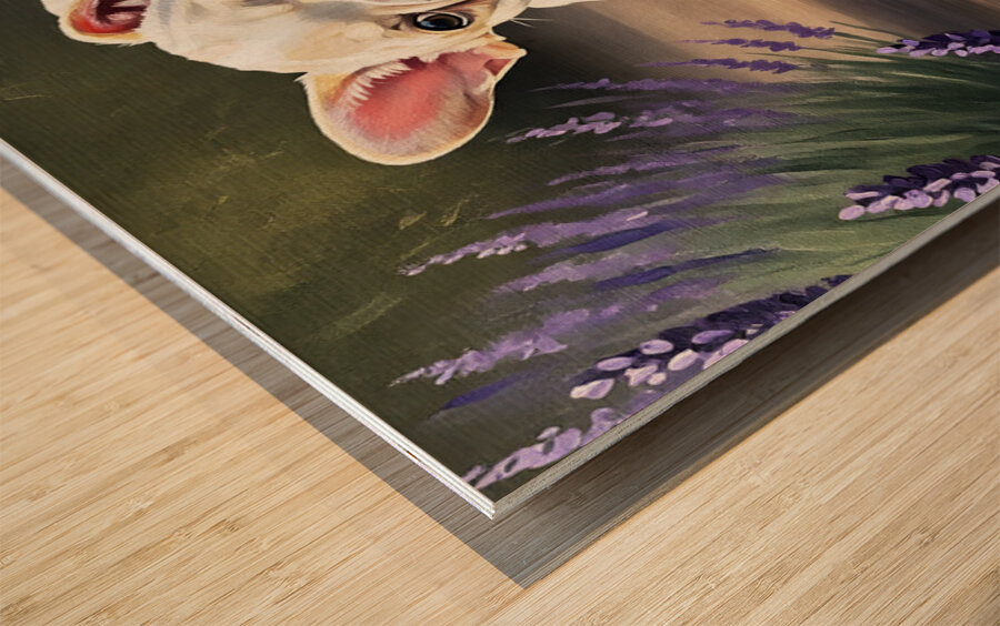 Happy French Bulldog Puppy Understands His Reflection Wood print