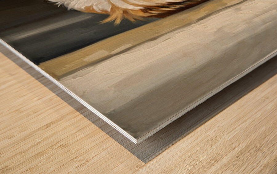 Shih Tzu Puppys Perfect Hiding Spot Behind Curtain Wood print