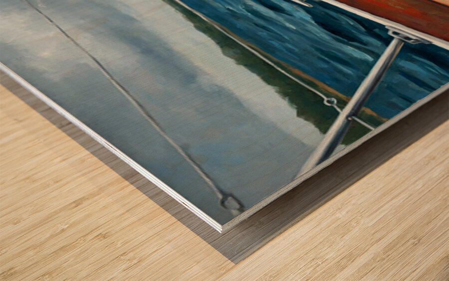 Sleepy Sailor Puppy Dreams Peacefully Wood print