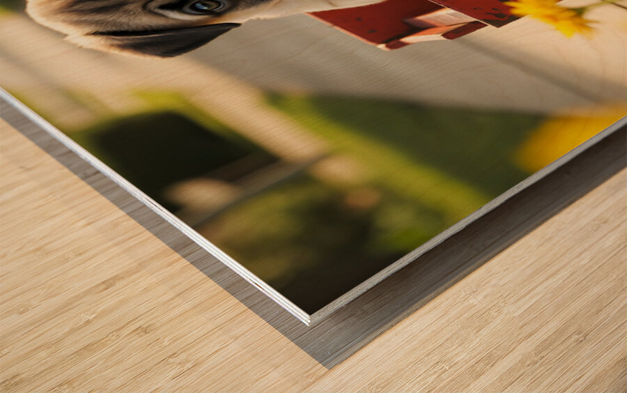 Sleepy Pug Puppy Rests After Wagon Adventure Wood print