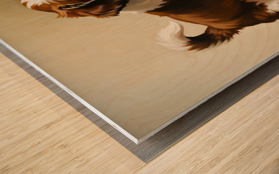 Shih Tzu Puppy Spots Tempting Sock In Laundry Basket Wood print