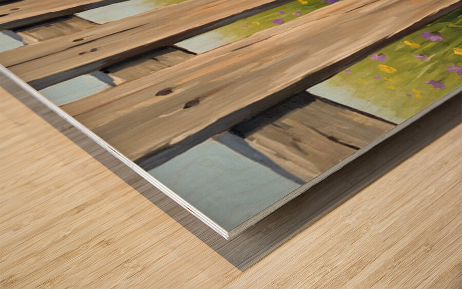 Bichon Frise Puppy Discovers The Park Fence Wood print