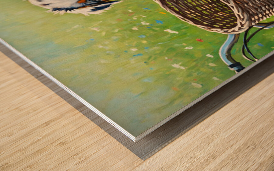 Australian Shepherd Puppy Discovers Bicycle Basket Adventure Wood print