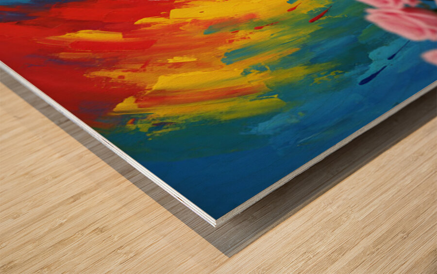 Tired Border Collie Puppy Rests After Exciting Adventure Wood print