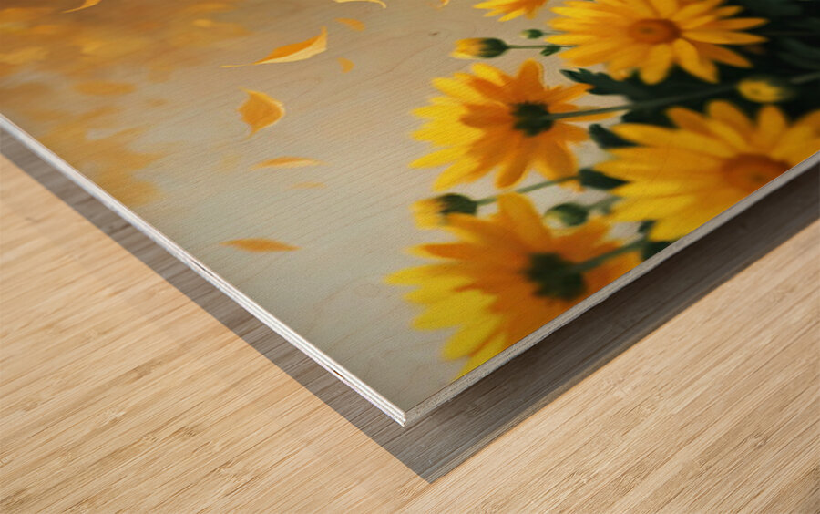 Yorkshire Terrier Puppy Successfully Catches Brown Oak Leaf Wood print