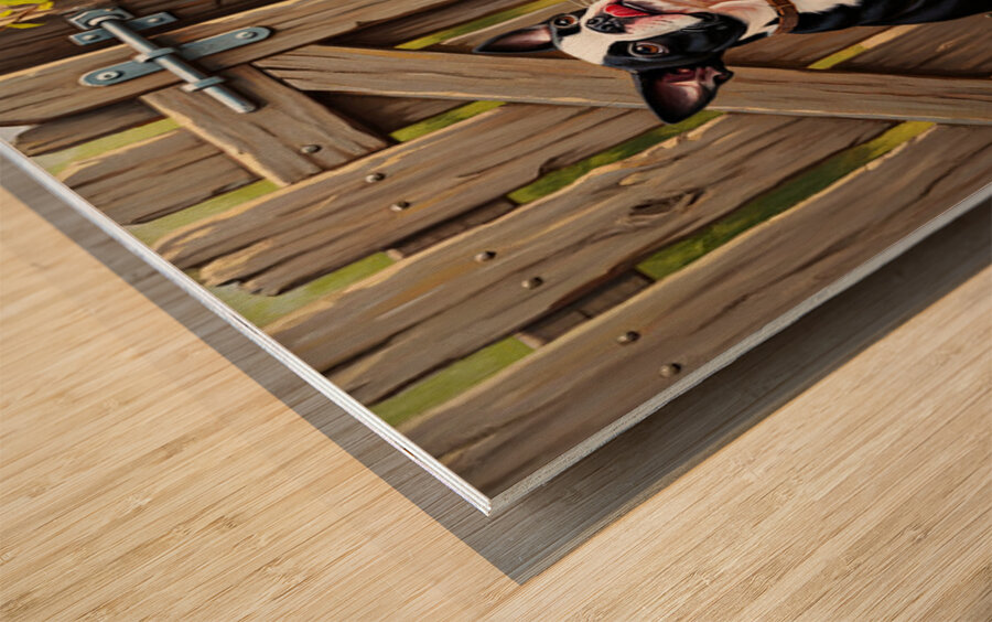 Boston Terrier Puppy Delivers Flowers To Loving Hands Wood print