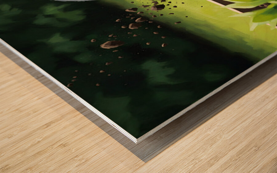 Border Collie Puppy Discovers Garden Bed Wood print